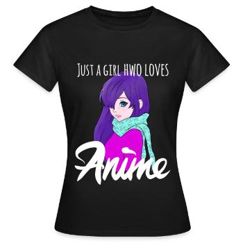 Juste une fille qui aime les cadeaux d'anime pour les adolescentes - T-shirt Femme - noir - Devant - AI Model Female 172 dark (172cm)
