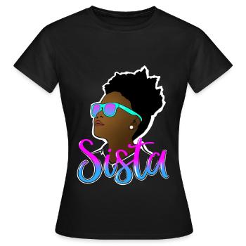 Black Sista Queen Melanin African American Women - T-shirt Femme - noir - Devant - AI Model Female 172 dark (172cm)