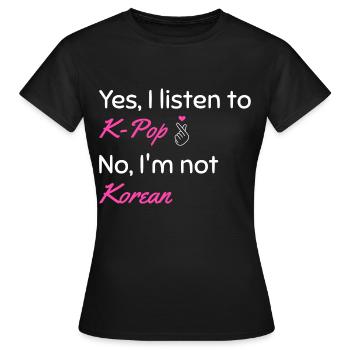 K-pop coréen korean pop musique cadeau de Kpop - T-shirt Femme - noir - Devant - AI Model Female 172 dark (172cm)