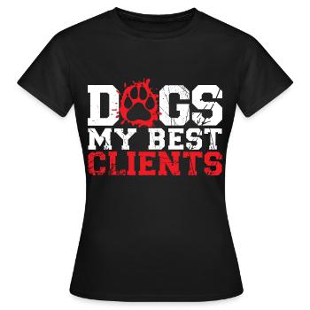 Walking the dog, walking the dog, - Women's T-Shirt - black - Front - AI Model Female 172 dark (172cm)