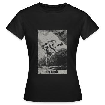 Vintage Okkult Die Hexe Tarot Card - Satanic Witch - Frauen T-Shirt - Schwarz - Vorne - AI Model Female 172 dark (172cm)