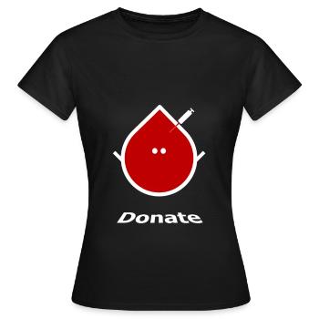 Sang - don - noir - T-shirt Femme - noir - Devant - AI Model Female 172 dark (172cm)