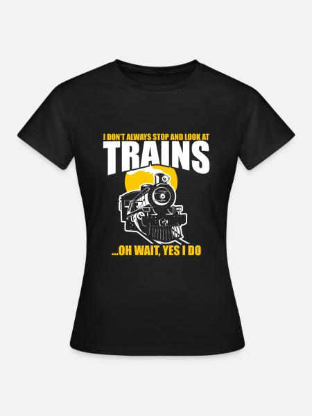 Trains gift train locomotive railway - Women's T-Shirt - black