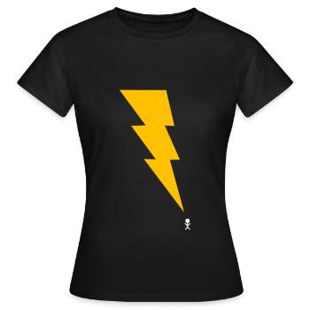 Gewitter - Blitz - Blitzschlag - Strichmännchen 2 - Frauen T-Shirt - Schwarz - Vorne - AI Model Female 172 dark (172cm)