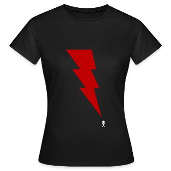 Gewitter - Blitz - Blitzschlag - Strichmännchen 3 - Frauen T-Shirt - Schwarz - Vorne - AI Model Female 172 dark (172cm)