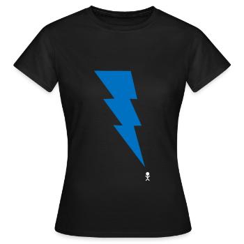 Gewitter - Blitz - Blitzschlag - Strichmännchen 9 - Frauen T-Shirt - Schwarz - Vorne - AI Model Female 172 dark (172cm)