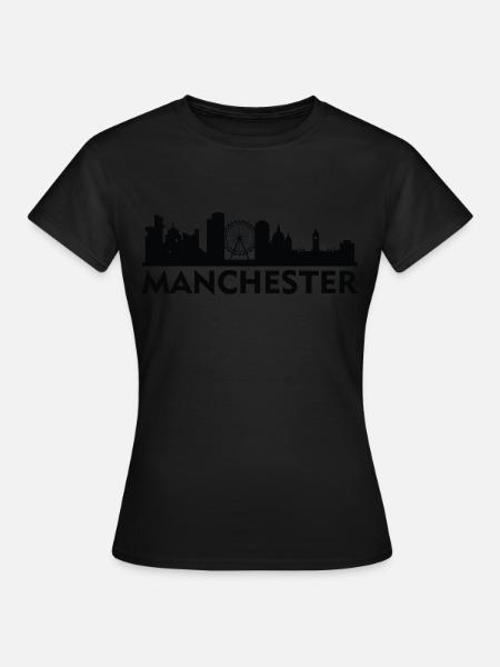 Manchester England Capital Skyline UK - Women's T-Shirt - black