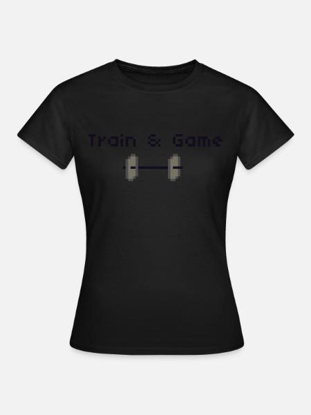 Train et jeux Retro Pixel Art Design Gym, Fitness - T-shirt Femme - noir