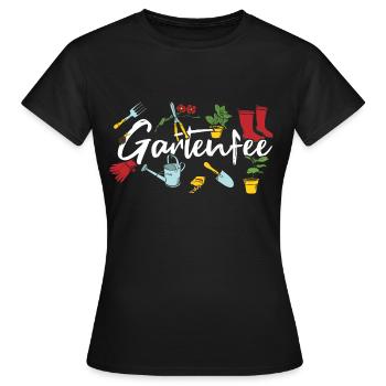 Gartenfee Gärtnerin Garten Gärtnern Kleingarten - Frauen T-Shirt - Schwarz - Vorne - AI Model Female 172 dark (172cm)