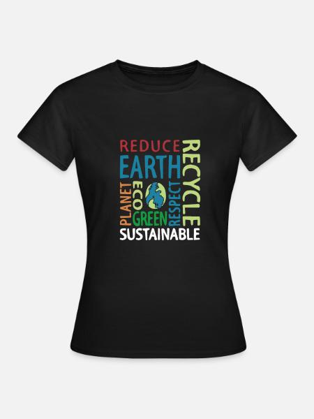 recycle earth - Frauen T-Shirt - Schwarz