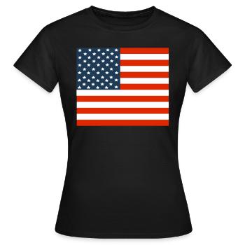 USA Flagge Stars and Stripes - Frauen T-Shirt - Schwarz - Vorne - AI Model Female 172 dark (172cm)