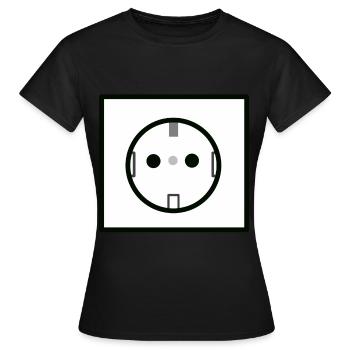 Prise de courant - T-shirt Femme - noir - Devant - AI Model Female 172 dark (172cm)