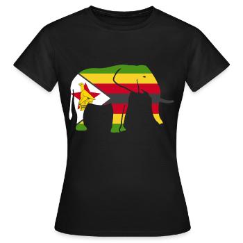 Zimbabwe Drapeau Pays Nationalité Zimbabwe - T-shirt Femme - noir - Devant - AI Model Female 172 dark (172cm)