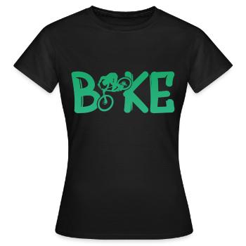 Bike Biken Fahrrad - Frauen T-Shirt - Schwarz - Vorne - AI Model Female 172 dark (172cm)