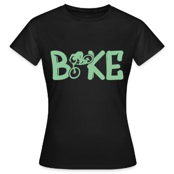 Bike Biken Fahrrad - Frauen T-Shirt - Schwarz - Vorne - AI Model Female 172 dark (172cm)