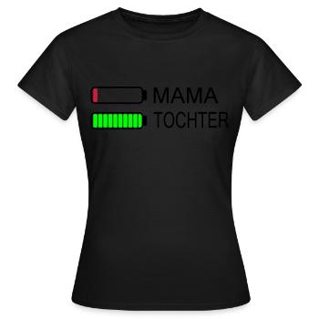 Mom Daughter Battery Empty - Women's T-Shirt - black - Front - AI Model Female 172 dark (172cm)