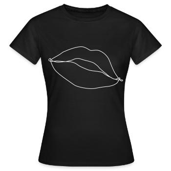 Lèvres dessinées - T-shirt Femme - noir - Devant - AI Model Female 172 dark (172cm)