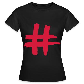 Caractères de mot-clic symbole - T-shirt Femme - noir - Devant - AI Model Female 172 dark (172cm)