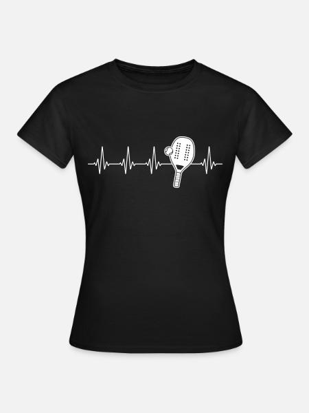 Heartbeat Herzschlag Beach Tennis - Women's T-Shirt - black