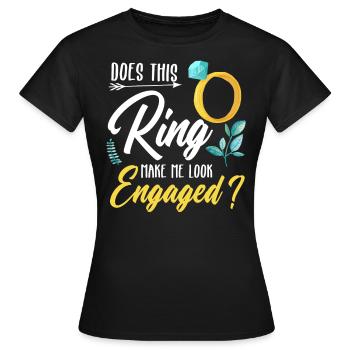 Ring engagement ring engagement wedding bride - Women's T-Shirt - black - Front - AI Model Female 172 dark (172cm)