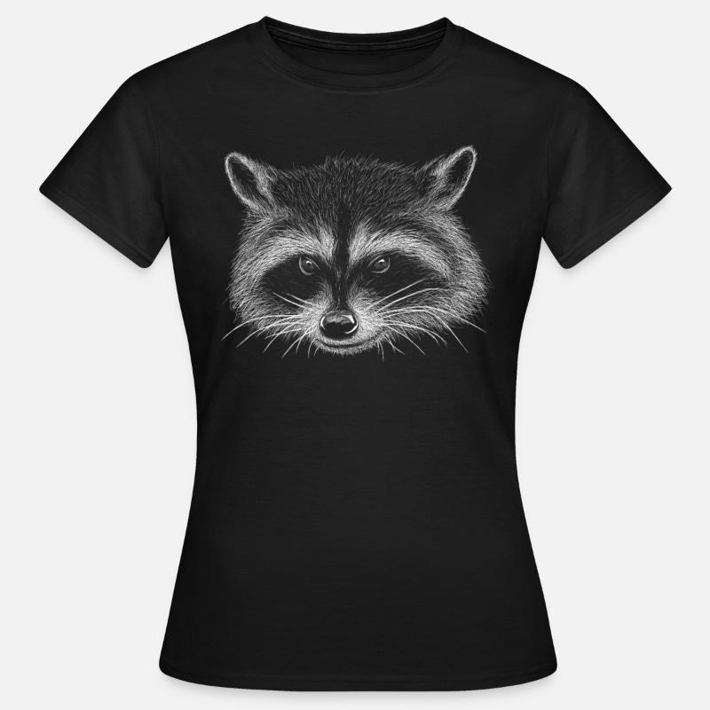Süßer frecher Waschbär Dieb Illustration Geschenk - Frauen T-Shirt - Schwarz