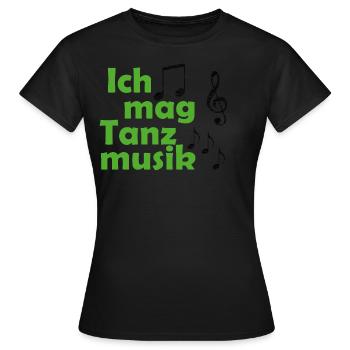 St. Patricks Day, j'aime la dance music, ma chemise verte - T-shirt Femme - noir - Devant - AI Model Female 172 dark (172cm)