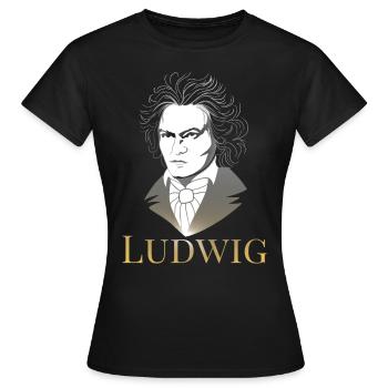 Ludwig van Beethoven - T-shirt Femme - noir - Devant - AI Model Female 172 dark (172cm)
