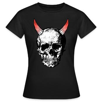 Devils Skull - Frauen T-Shirt - Schwarz - Vorne - AI Model Female 172 dark (172cm)