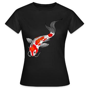 Koi - Frauen T-Shirt - Schwarz - Vorne - AI Model Female 172 dark (172cm)