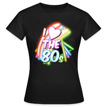 J'aime les années 80 - T-shirt Femme - noir - Devant - AI Model Female 172 dark (172cm)