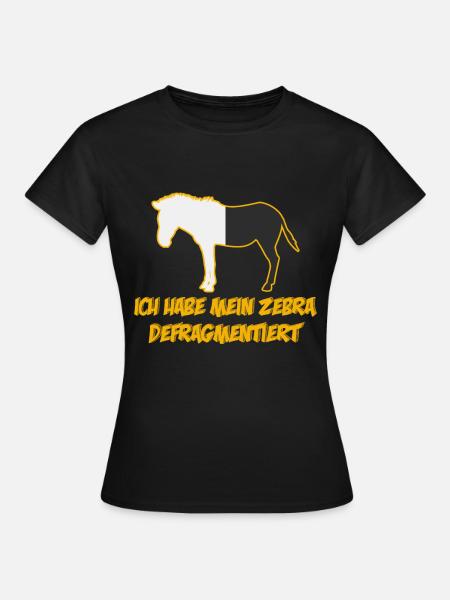 Zebra Defragmentiert Informatiker - Frauen T-Shirt - Schwarz
