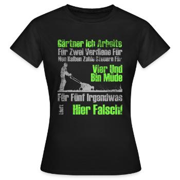 Gärtner Lustiger Landschaftsgärtner - Frauen T-Shirt - Schwarz - Vorne - AI Model Female 172 dark (172cm)