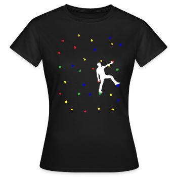 Bouldern Kletterwand Kletterroute Sportklettern Ge - Frauen T-Shirt - Schwarz - Vorne - AI Model Female 172 dark (172cm)