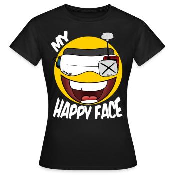 FPV DRONE MON VISAGE HEUREUX - T-shirt Femme - noir - Devant - AI Model Female 172 dark (172cm)