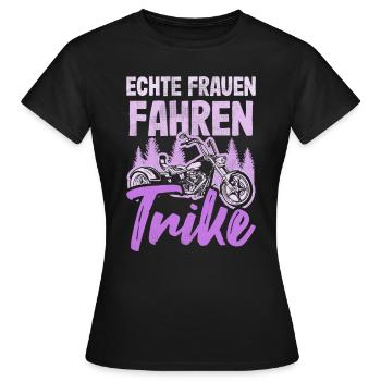 Trike Motorrad Frau - Frauen T-Shirt - Schwarz - Vorne - AI Model Female 172 dark (172cm)