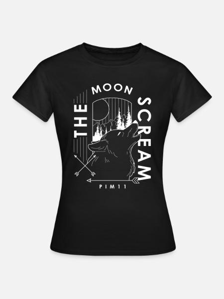 The moon scream (weiss) - Frauen T-Shirt - Schwarz