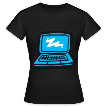 Ordinateur portable de dessin - T-shirt Femme - noir - Devant - AI Model Female 172 dark (172cm)