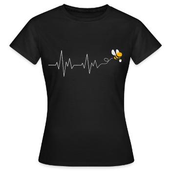 Imkerei Herzschlag Bienenzüchter Geschenk Imker - Frauen T-Shirt - Schwarz - Vorne - AI Model Female 172 dark (172cm)