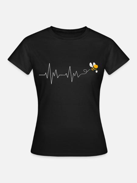 Imkerei Herzschlag Bienenzüchter Geschenk Imker - Frauen T-Shirt - Schwarz