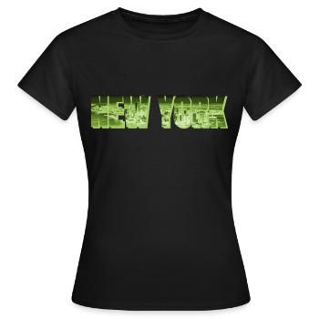 New York NYC Neon - T-shirt Femme - noir - Devant - AI Model Female 172 dark (172cm)