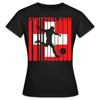 Vintage Swiss Flag.Suisse.Football Coupe du Monde - T-shirt Femme - noir - Devant - AI Model Female 172 dark (172cm)