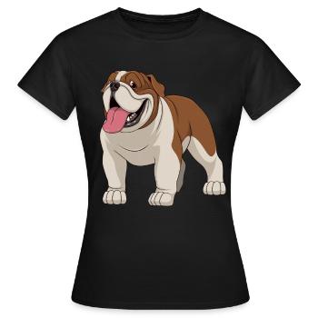 britische Bulldogge Bulldogge - Frauen T-Shirt - Schwarz - Vorne - AI Model Female 172 dark (172cm)