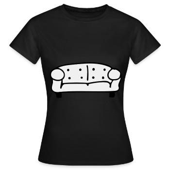 Couch - Frauen T-Shirt - Schwarz - Vorne - AI Model Female 172 dark (172cm)