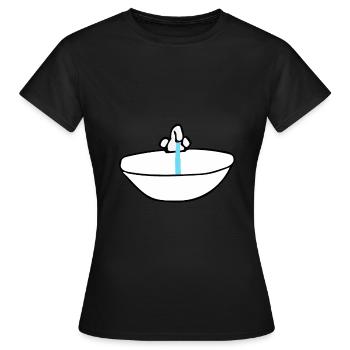 Waschbecken - Frauen T-Shirt - Schwarz - Vorne - AI Model Female 172 dark (172cm)