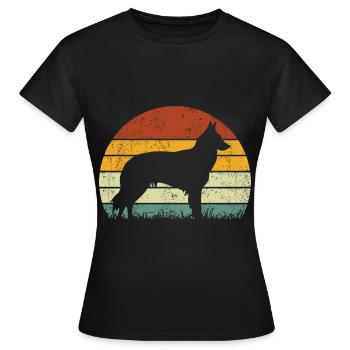 Groenendael Vintage Rétro Belge - T-shirt Femme - noir - Devant - AI Model Female 172 dark (172cm)