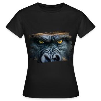 Face de Gorille / Tète de singe - T-shirt Femme - noir - Devant - AI Model Female 172 dark (172cm)