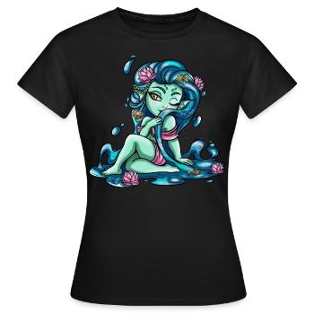 Zodiac Sign: Fish - Frauen T-Shirt - Schwarz - Vorne - AI Model Female 172 dark (172cm)