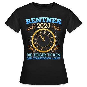 Rentner 2023 die Zeiger ticken Renteneintritt - Frauen T-Shirt - Schwarz - Vorne - AI Model Female 172 dark (172cm)