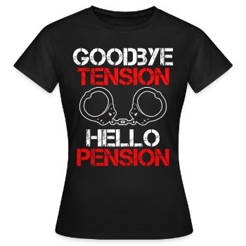 Rente 2023 Goodbye Tension Hello Pension - Women's T-Shirt - black - Front - AI Model Female 172 dark (172cm)