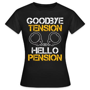 Rente 2023 Goodbye Tension Hello Pension - Women's T-Shirt - black - Front - AI Model Female 172 dark (172cm)